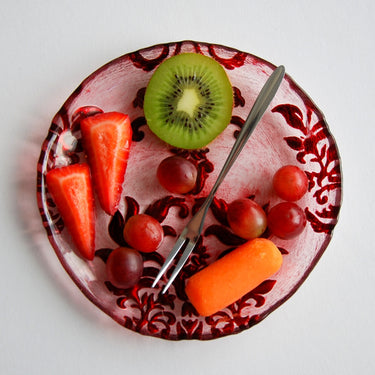 Red Velvet Gilded Glass Plates
